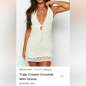 Tulip Cream Crochet Mini Dress - Beginning Boutique